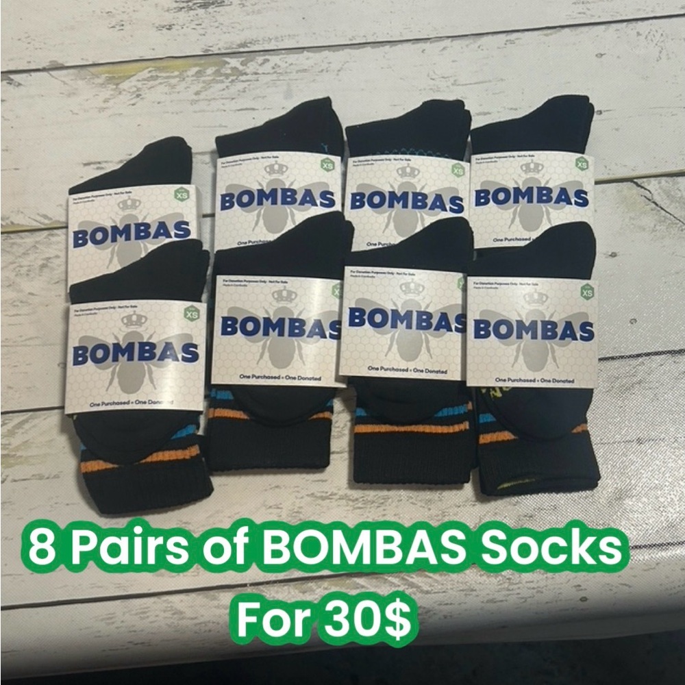 Bombas xs women’s  Black and Orange Athletic Socks